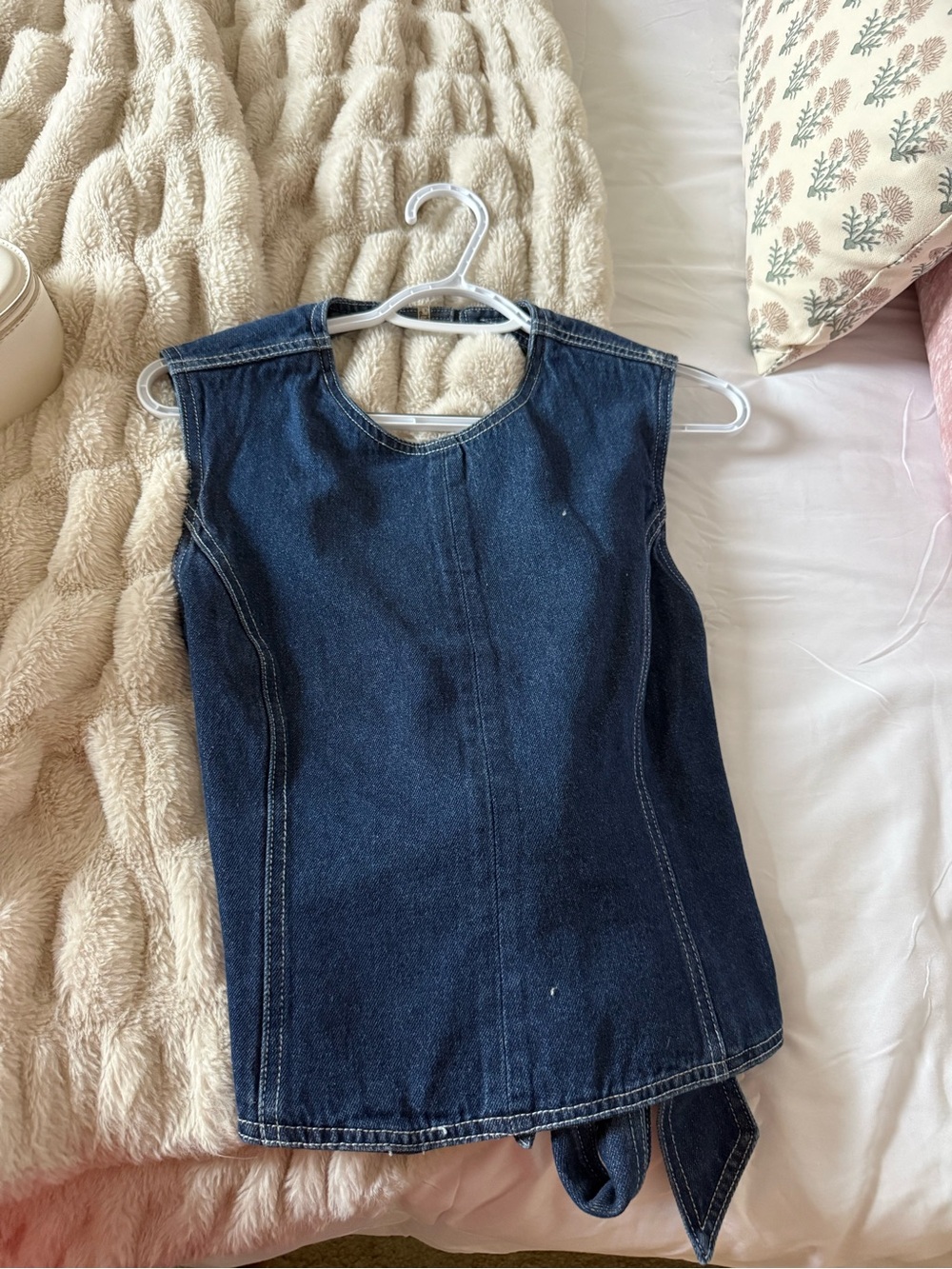 Princess polly Denim Tie-Waist Sleeveless Top - Dark Blue